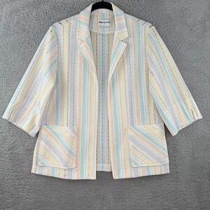 Vintage Fire Islander Long Sleeve Blouse Top Jacket Women's 12 Disco Retro Color